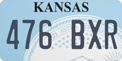 KS license plate 476BXR