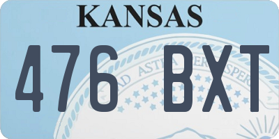 KS license plate 476BXT
