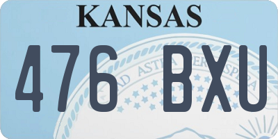 KS license plate 476BXU
