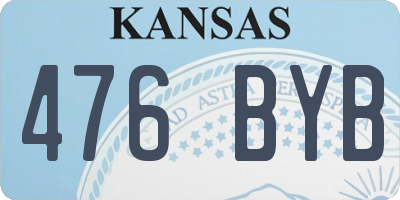 KS license plate 476BYB