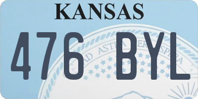 KS license plate 476BYL