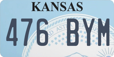 KS license plate 476BYM