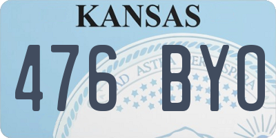 KS license plate 476BYO