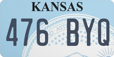 KS license plate 476BYQ