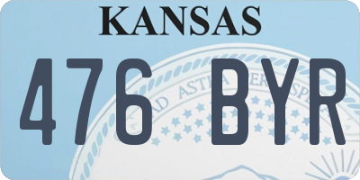 KS license plate 476BYR