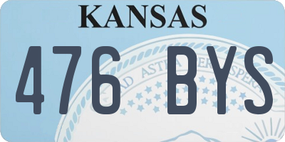 KS license plate 476BYS