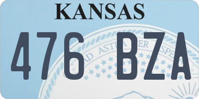 KS license plate 476BZA