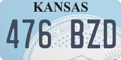 KS license plate 476BZD
