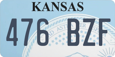 KS license plate 476BZF
