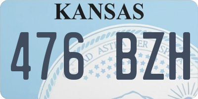 KS license plate 476BZH