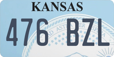 KS license plate 476BZL