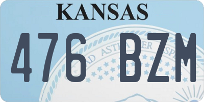 KS license plate 476BZM