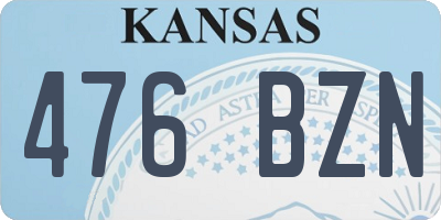KS license plate 476BZN