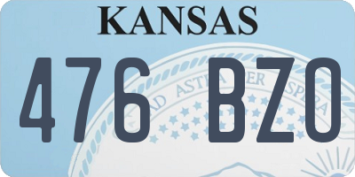 KS license plate 476BZO