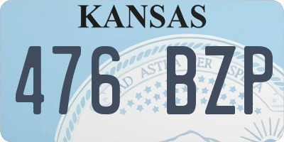 KS license plate 476BZP