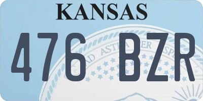 KS license plate 476BZR