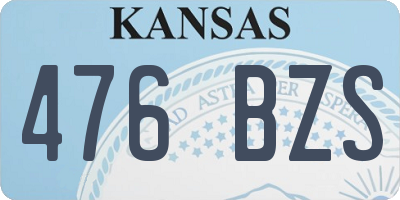 KS license plate 476BZS