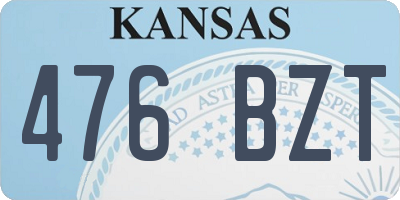 KS license plate 476BZT