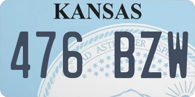 KS license plate 476BZW