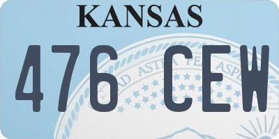 KS license plate 476CEW