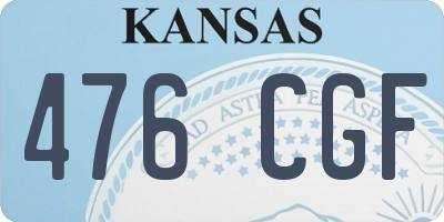 KS license plate 476CGF