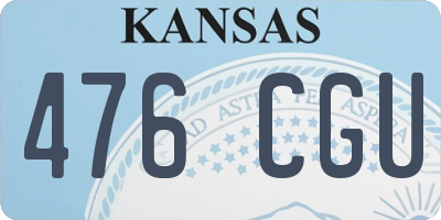 KS license plate 476CGU