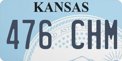 KS license plate 476CHM