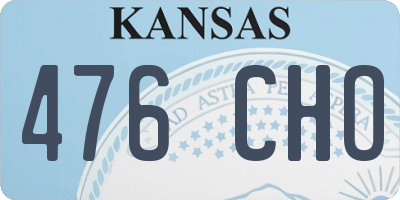 KS license plate 476CHO