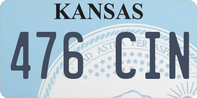KS license plate 476CIN