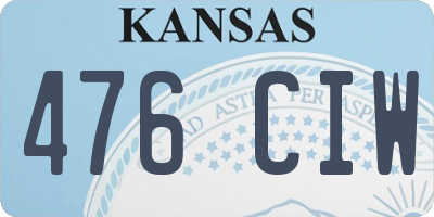 KS license plate 476CIW