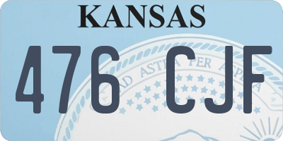 KS license plate 476CJF