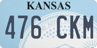 KS license plate 476CKM