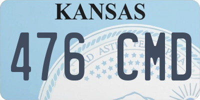 KS license plate 476CMD
