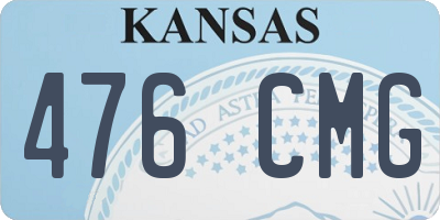 KS license plate 476CMG