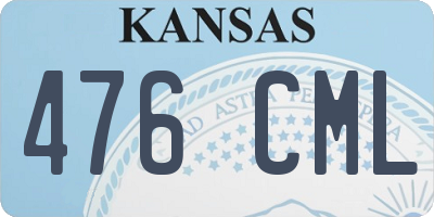 KS license plate 476CML