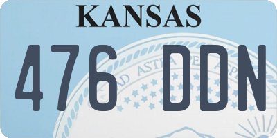 KS license plate 476DDN