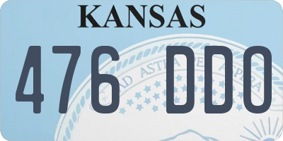 KS license plate 476DDO