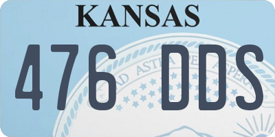 KS license plate 476DDS