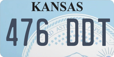KS license plate 476DDT