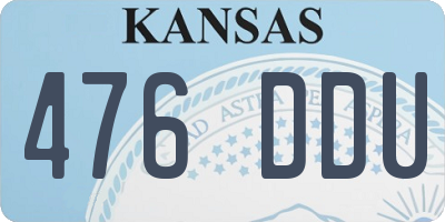 KS license plate 476DDU
