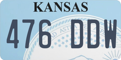 KS license plate 476DDW