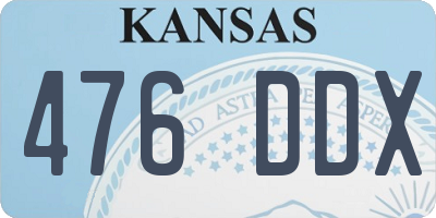 KS license plate 476DDX