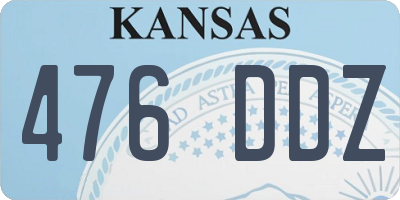 KS license plate 476DDZ