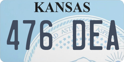KS license plate 476DEA