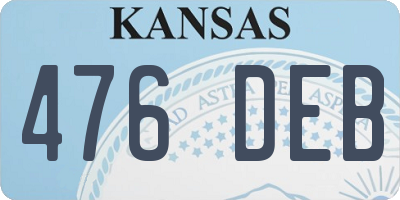 KS license plate 476DEB