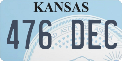 KS license plate 476DEC