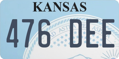 KS license plate 476DEE