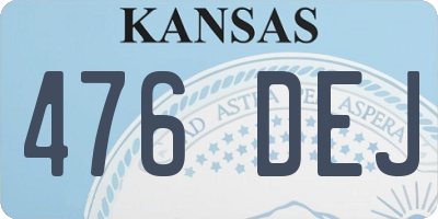 KS license plate 476DEJ