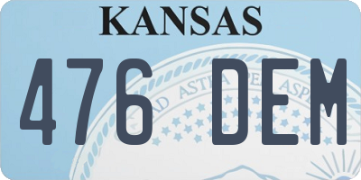 KS license plate 476DEM