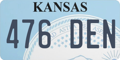 KS license plate 476DEN